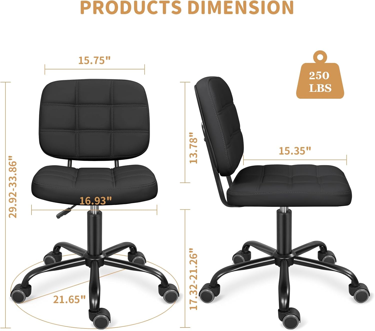 Armless Home Office Desk Chair - Home Office Chair ulasan dan harga