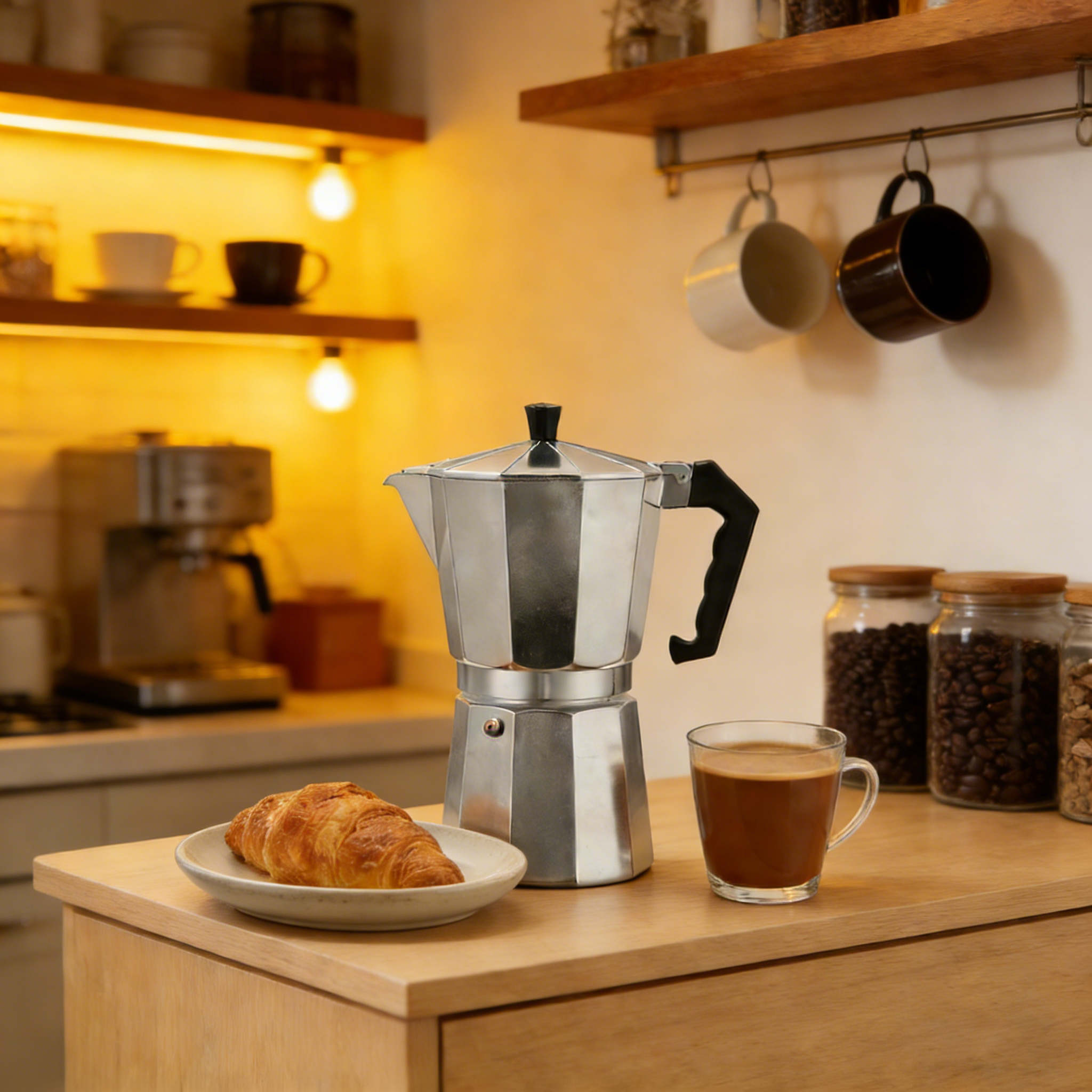 Moka Pot Aluminum Octagonal It - Home Office Moka ulasan dan harga