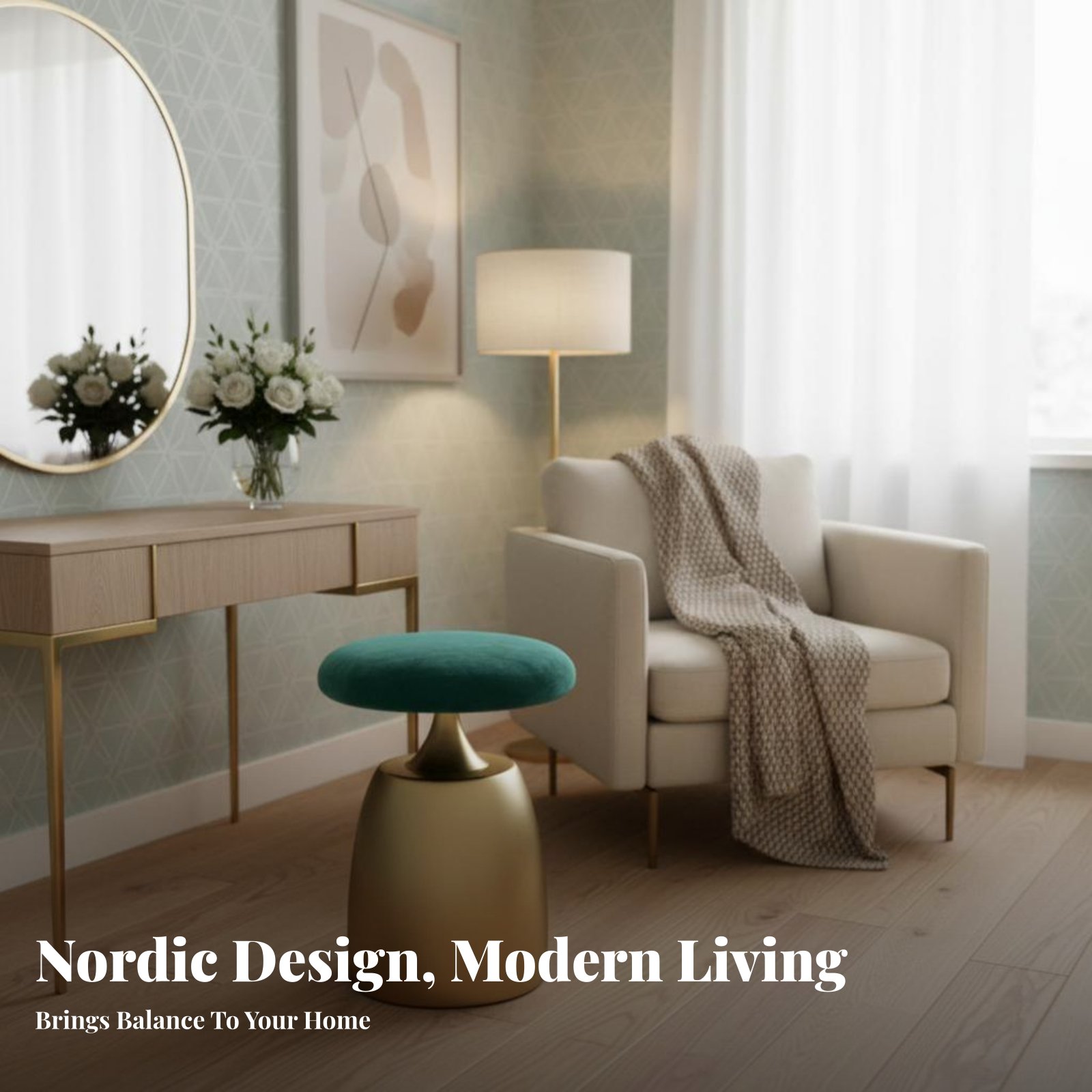 Round Upholstered Pouf Light L - Home Office Minimalist ulasan dan harga