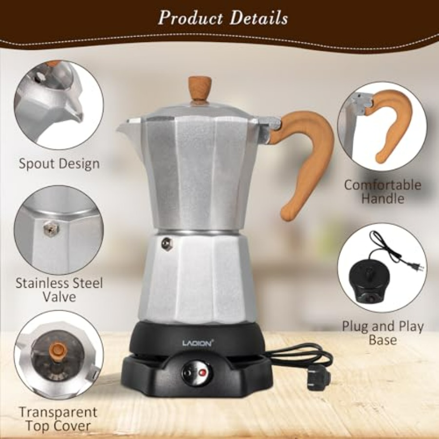 Modern 6 Cup Electric Coffee M - Home Office Moka ulasan dan harga