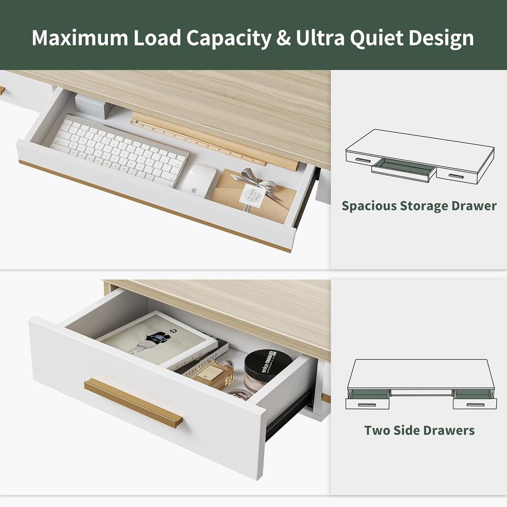Electric Standing Desk, 3 Draw - Home Office Desk With Drawers ulasan dan harga