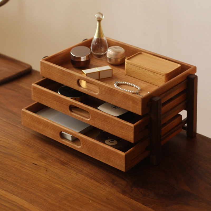Wooden Desk Organizer,3-Layer  - Home Office Desk With Drawers ulasan dan harga