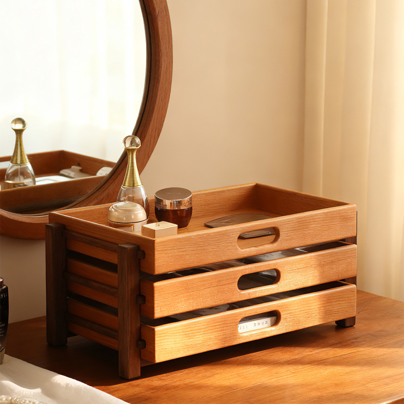 Wooden Desk Organizer,3-Layer  - Home Office Desk With Drawers ulasan dan harga
