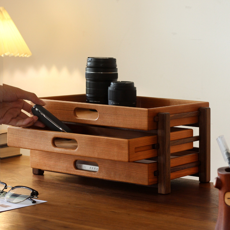 Wooden Desk Organizer,3-Layer  - Home Office Desk With Drawers ulasan dan harga