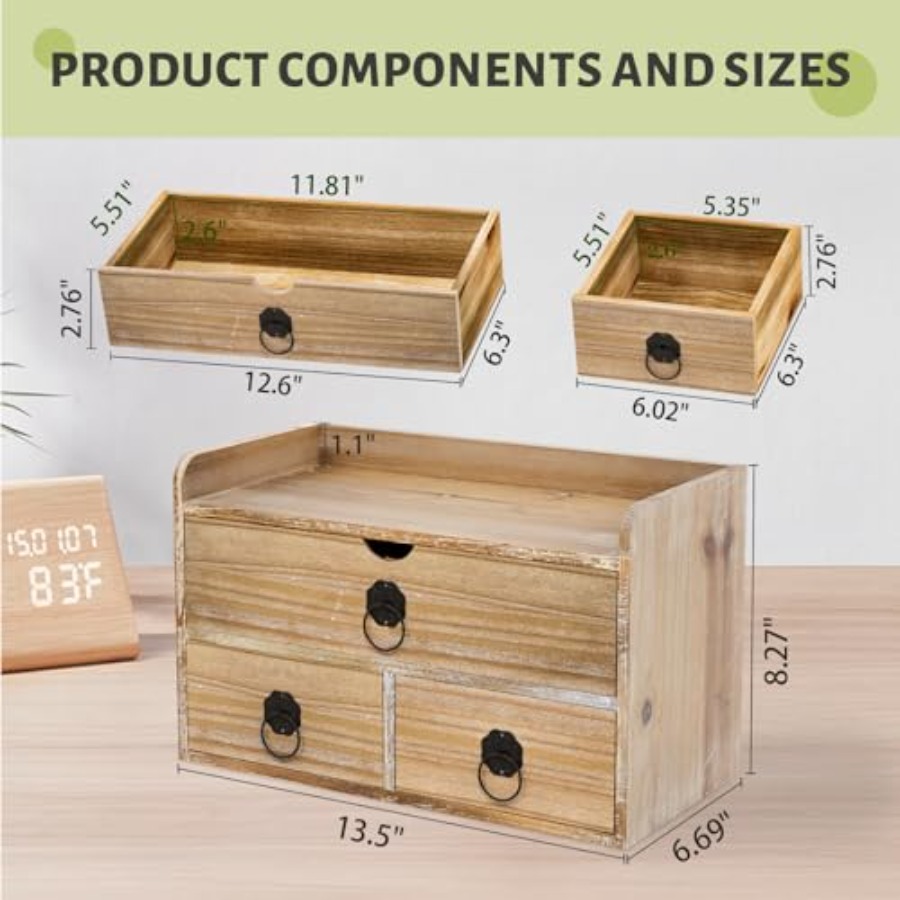 Wood Desk Organizer, Mini Desk - Home Office Desk With Drawers ulasan dan harga
