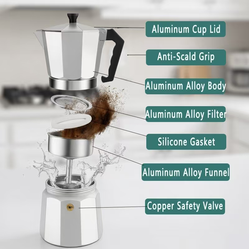 TRALOW Italian Stovetop Espres - Home Office Moka ulasan dan harga
