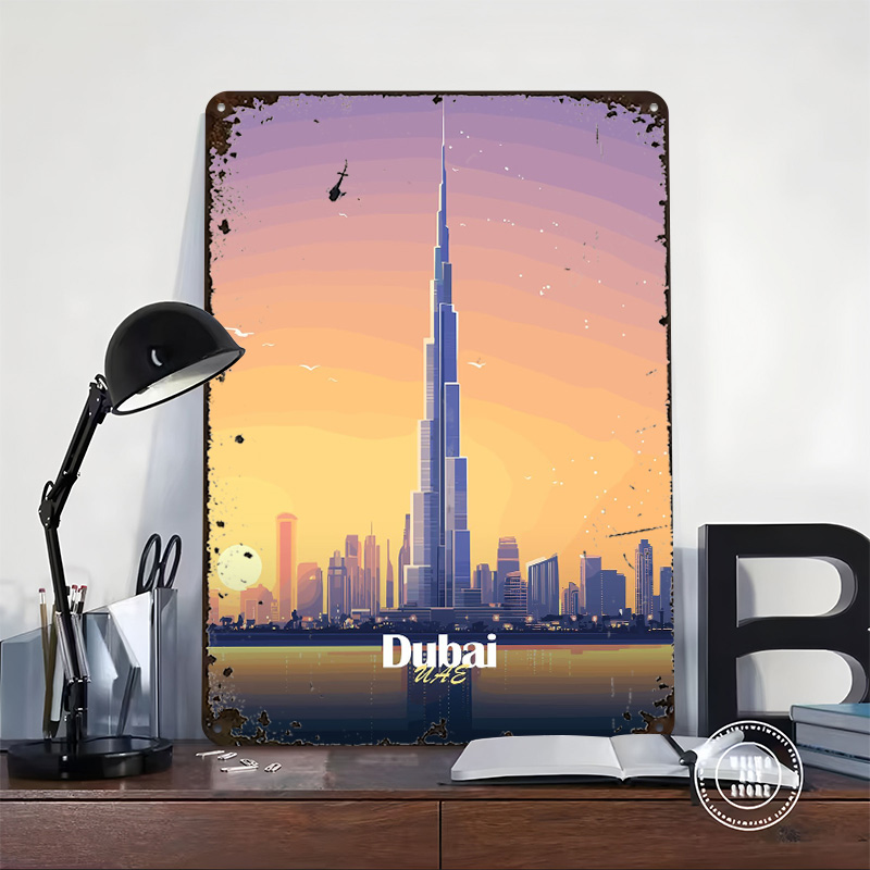 Dubai Skyline At Sunset Printe - Home Office Dubai ulasan dan harga