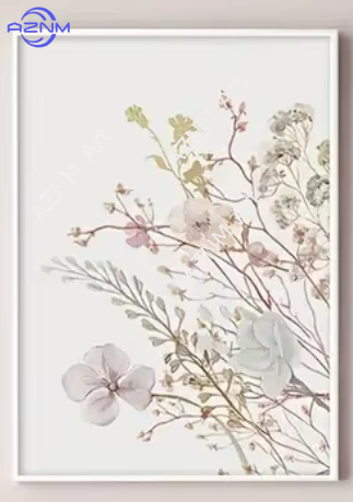 1PC/3PCS Pink Floral Canvas Ar - Home Office Minimalist ulasan dan harga