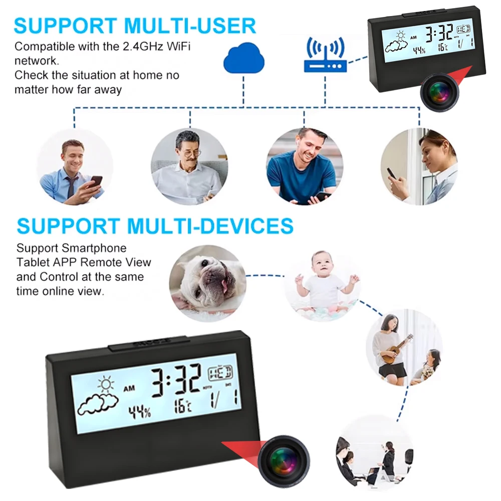4K WiFi Clock Camera with Moti - Home Office With View ulasan dan harga