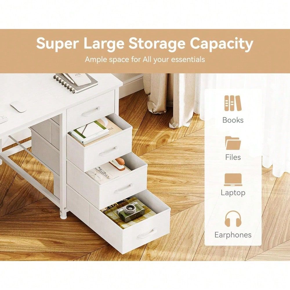 Inches Computer Desk With 8 Fa - Home Office Desk With Drawers ulasan dan harga