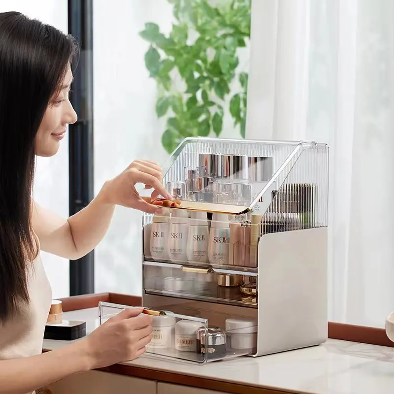 Desktop Makeup Container Drawe - Home Office Desk With Drawers ulasan dan harga